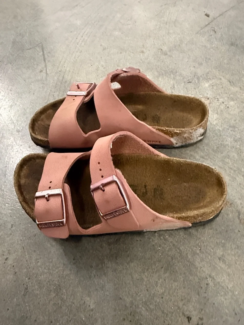 Kids Double-Buckle Slide Sandals in Dusty Pink